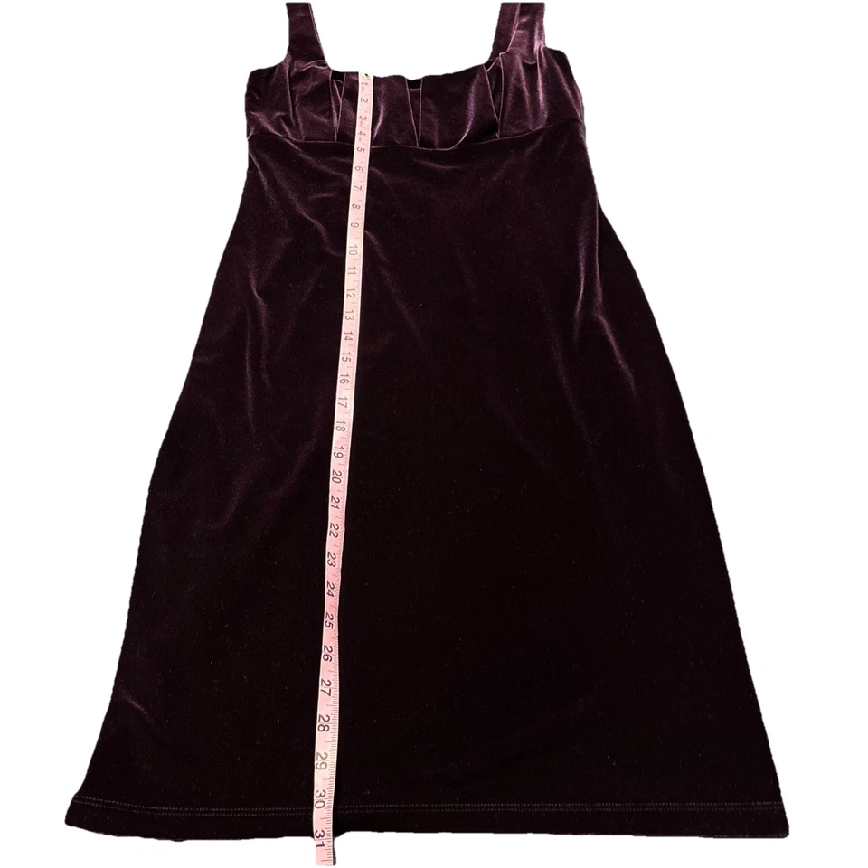 Vestido De Colección David Meister Vino Borgoña Terciopelo Talla 8 Hecho en EE. UU. Fiesta de Vacaciones Foto 4 de 4