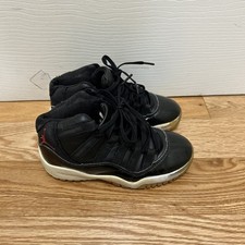 Air Jordan 11 Retro BP Shoes Boys Size 11C Black Red Bred Basketball 378039-002