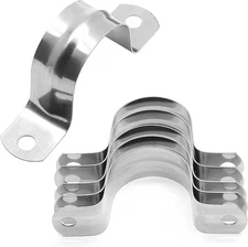 Uenhoy 50 Pcs 1-1/4" Stainless Steel Rigid Pipe Strap Clamps, M32 Two Hole Strap