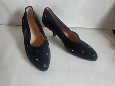 Vintage Maud Frizon Club Size 36 US 6 Black Velvet Rhinestones Party Multicolor