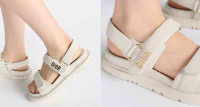 Christian Dior Dioract Lambskin Sandals White Women's EU 37 US 7