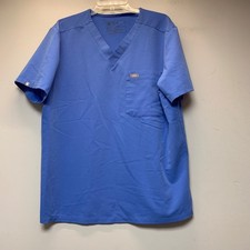 FIGS Scrub Top Mens Large Blue Excellent FM1500 Technical Collection V-Neck