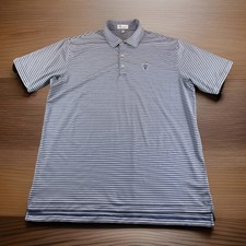 Peter Millar Summer Comfort Golf Polo Mens L Blue Striped Performance Shirt READ