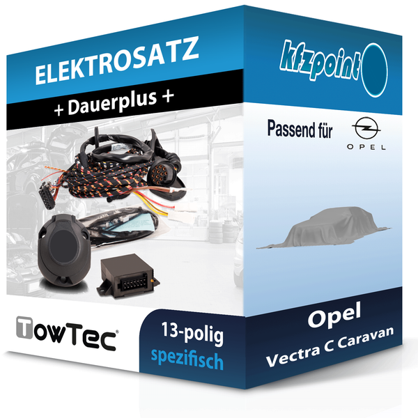 Towtec E-Satz 13Polig Fahrzeugspezifisch Passend für Opel Vectra C Caravan NEU-image