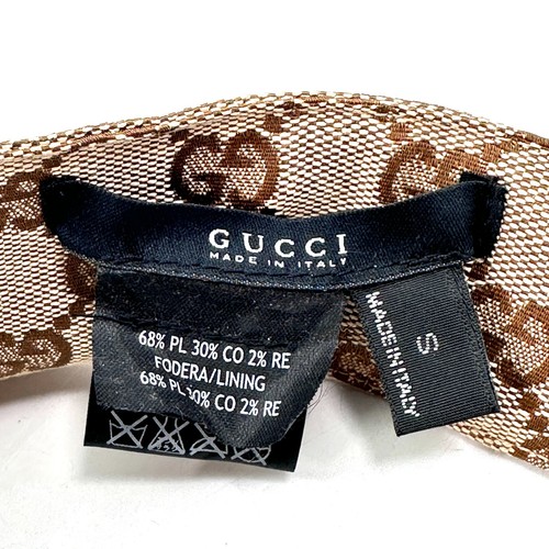 GUCCI GG Monogram Clear Sun Visor Hat Headband Black M - Picture 5 of 12