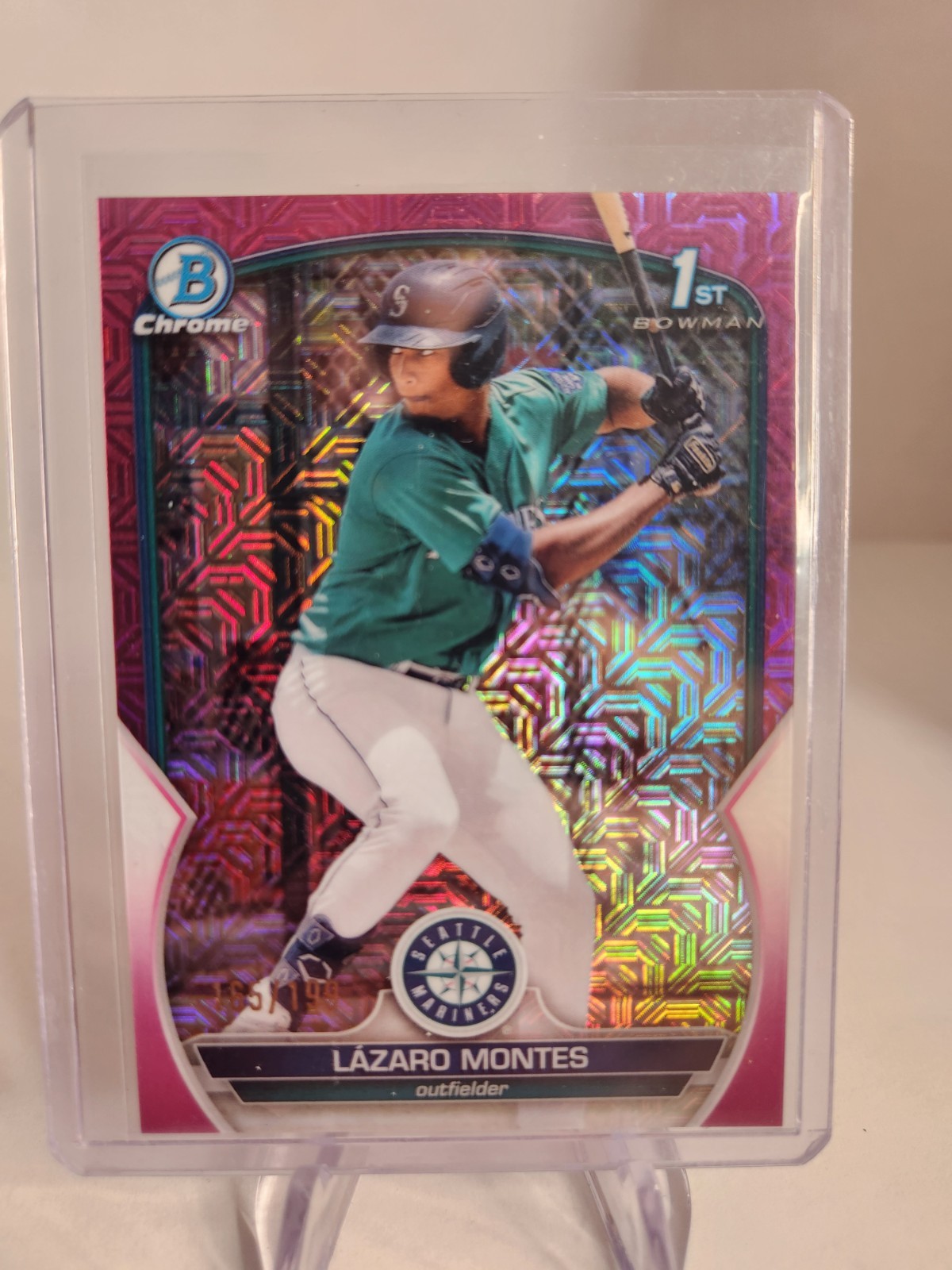 2023 Bowman - Chrome 1st Lazaro Montes #BCP-58 Fuchsia Refractor /199 (RC)