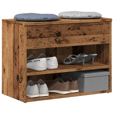 Banco Zapatero de Aglomerado Brillo 60x30x45 cm Vestíbulo Multicolor vidaXL - Imagen 1 de 4