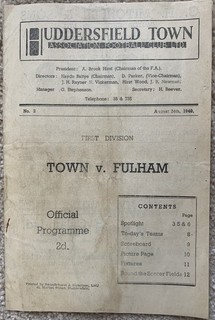 Huddersfield Town v Fulham 24th August 1949