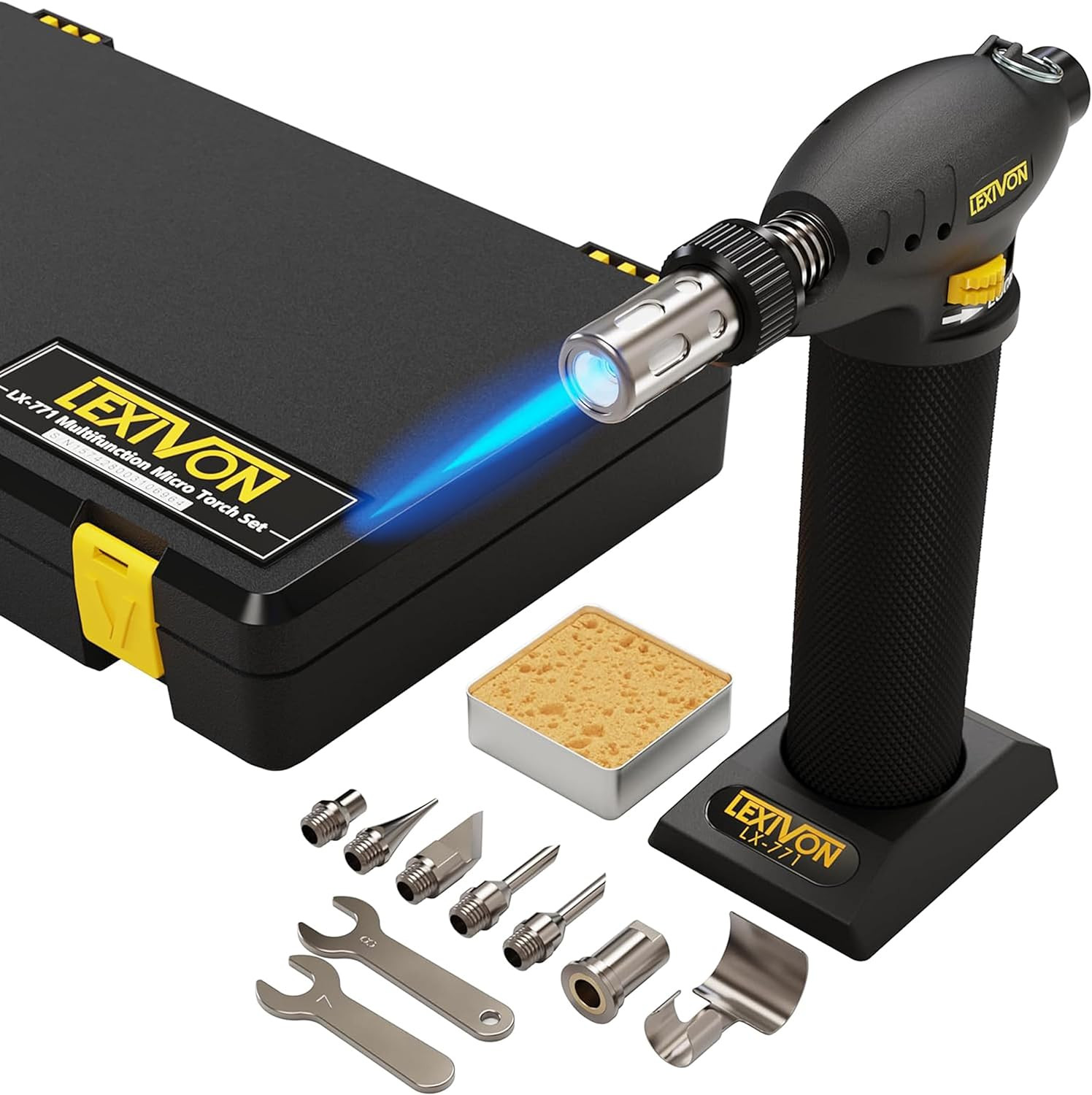 Saldatore a Stagno Professionale e Torcia a Butano - Kit Multiuso 10-in-1