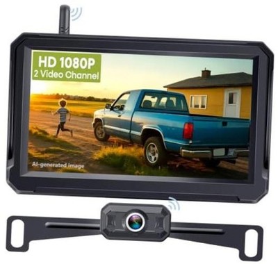 Wireless Backup Camera for Trucks: 5 Inch 1080P HD Display, Backup Camera for