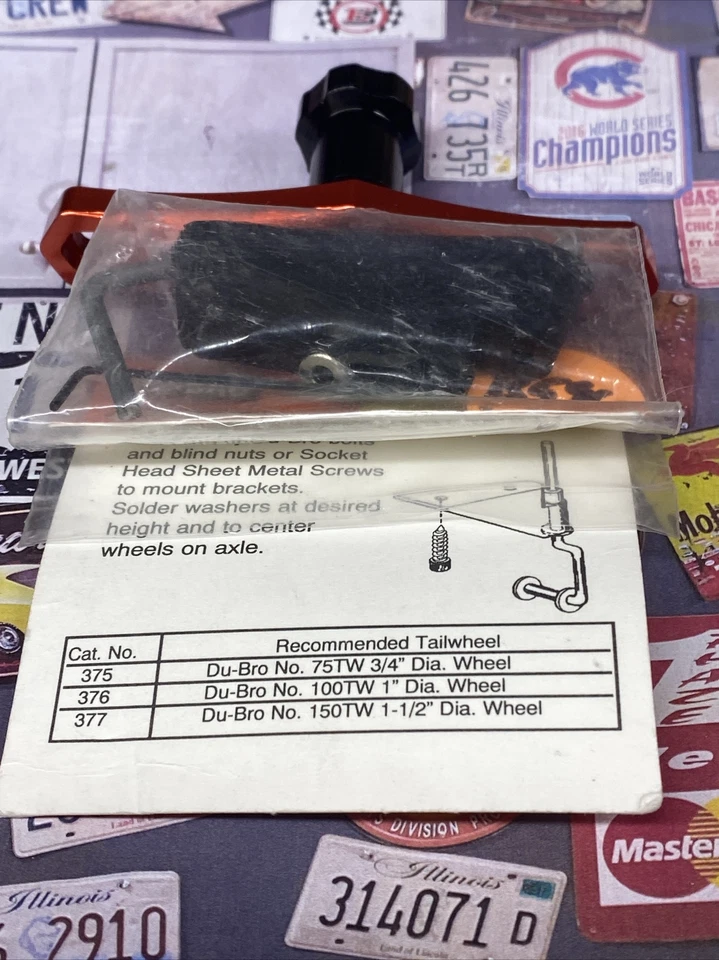 Vintage Dubro #377: Tailwheel Bracket for 1/4 Size Planes NewInPack USA Shipped - Image 3 of 4