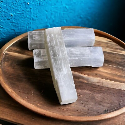 4 INCH SELENITE STICKS Sticklets Crystal Wands Natural Healing Crystals Set of 3