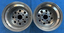 2 15 Vintage Ctw Auto Drag Style Chrome Steel Wheels 15x10 Rims 5x5 Chevy