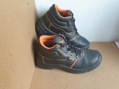 Rocklander Safety Work Boots Black Orange Size UK 41 EU