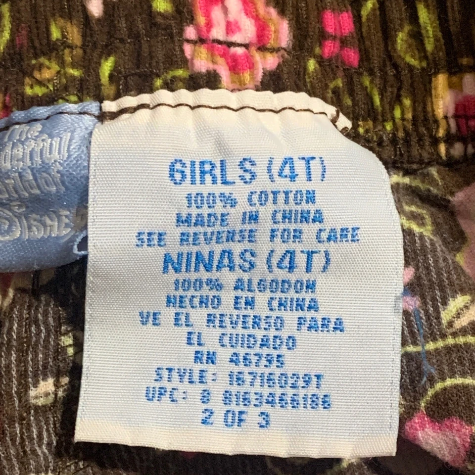 Pantalones Vintage Años 90 Niñas 4T Lote 3 Cherokee WonderKids Floral Denim Cintura Elástica Foto 3 de 4