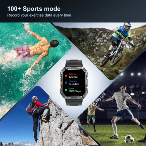 Militär Smartwatch Herren mit Telefonfunktion Pulsmesser Schlafmonitor Sportuhr - Bild 10 von 11