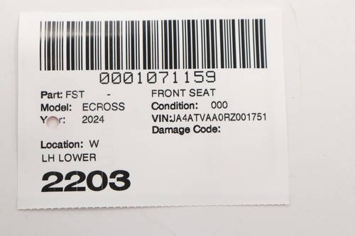 2022 - 2025 MITSUBISHI ECLIPSE CROSS ASIENTO DELANTERO IZQUIERDO COJÍN INFERIOR OEM NEGRO_13X - Imagen 11 de 11