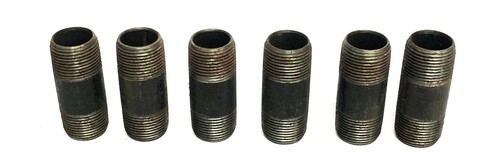 Markenlos 3/4 Zoll 14TPI schwarz Stahl Rohrnippel 2-1/2 Zoll [6 Stück] Neu aus altem Lagerbestand - Bild 1 von 4