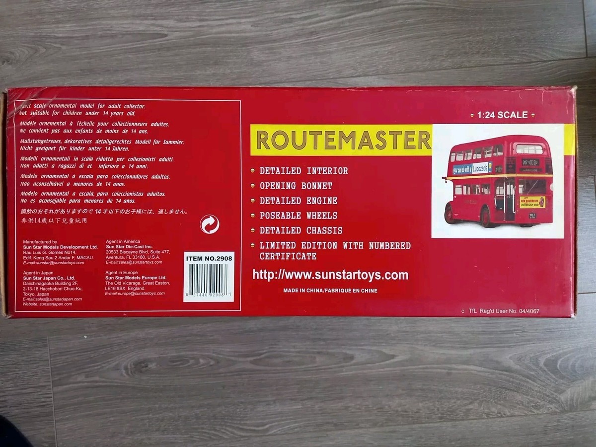 SunStar 2908 1/24 Scale RM 870 Routemaster London Transport Bus