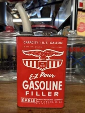 VINTAGE EAGLE E-Z POUR GASOLINE CAN OIL STANDARD SIGN ESSO SHELL TEXACO SINCLAIR