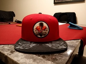 Street Fighter II Snapback Hat USA Embroidered Men's Red Adjustable