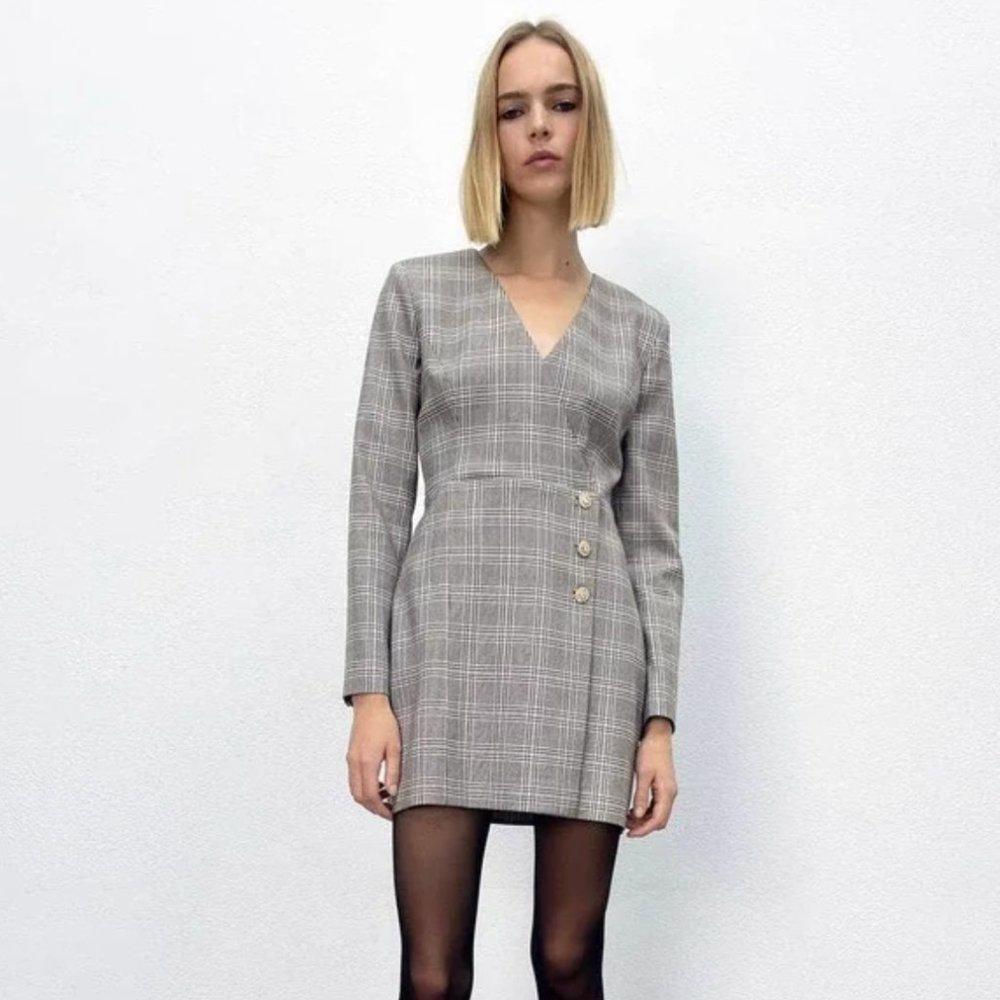 Poshmark Womens Dresses Chriselle Joa Dress Zara Grey Plaid