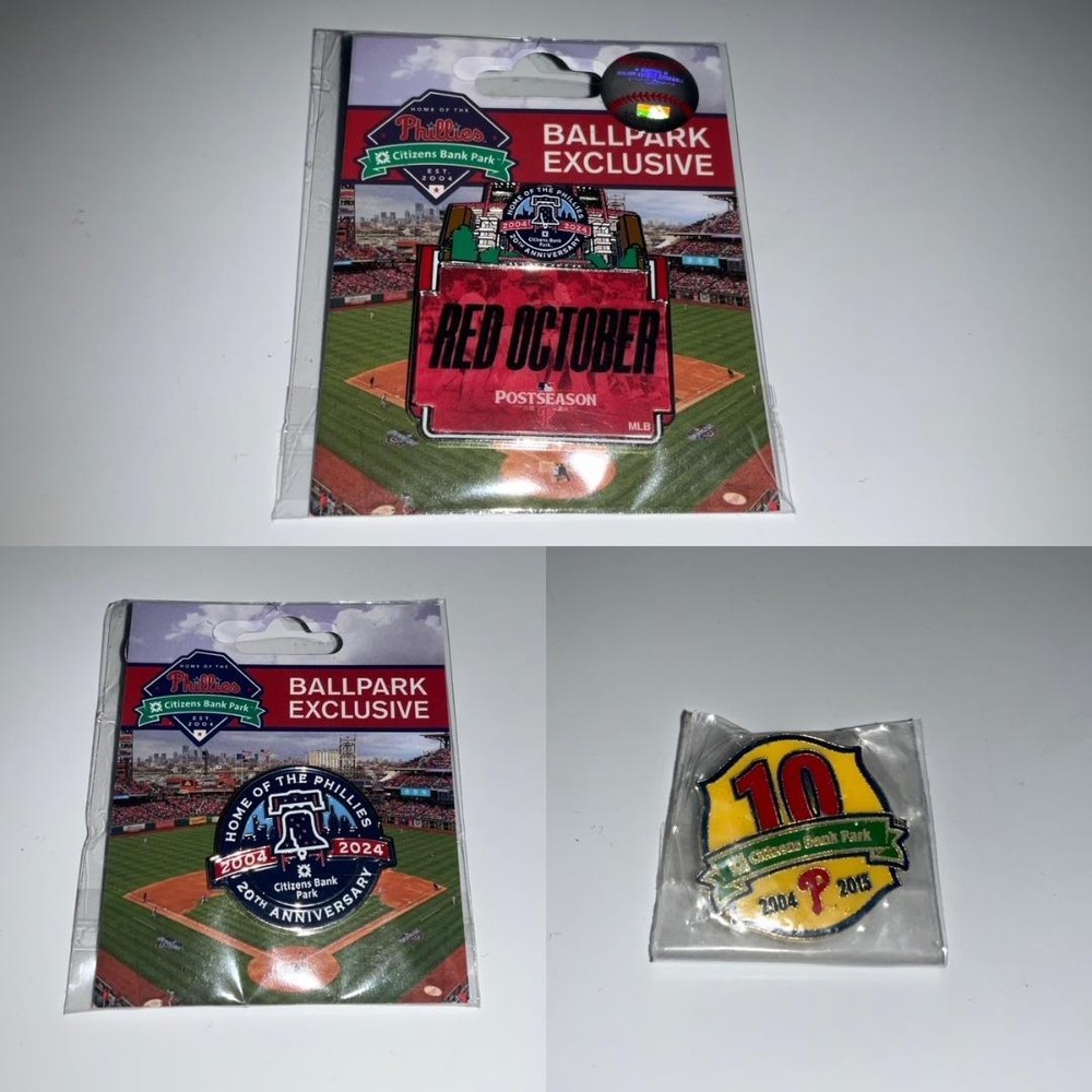 PHILLIES~2014-2024 CITIZENS BANK PARK 10TH 20TH ANNIVERSARY-RED OCTOBER PIN SGA