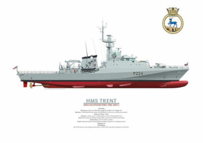 HMS TRENT - A3 size art print 