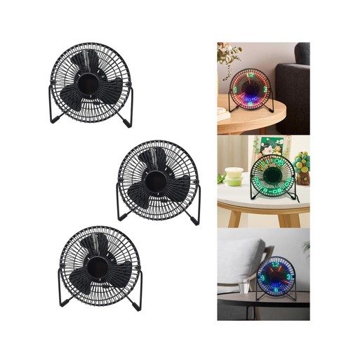 LED USB Time Clock Fan with Real Time Display Function