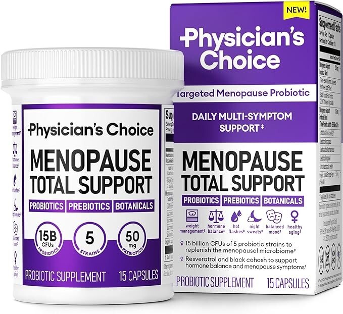 Physician's Choice Menopause Probiotic Supplement for Women, 50 mg, 15ct (4-PK)