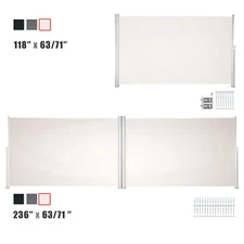 VEVOR Retractable Side Awning Retractable Screen Black / Gray / Cream White