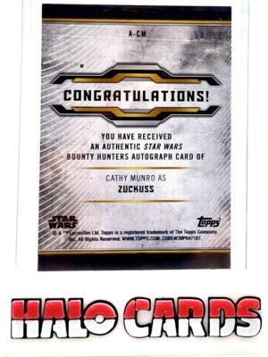 99 PACK FRESH 2021 TOPPS STAR WARS BOUNTY HUNTERS CATHY MUNRO AUTO