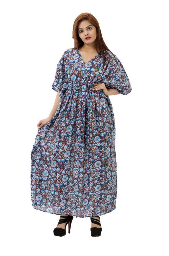 Hippy Boho Maxi Largo Vestido Kaftán, Tamaño Libre Mujer Caftán Top Traje