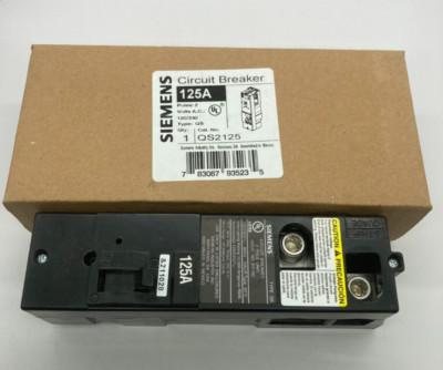 New Siemens QS2125 2 Pole 125Amp 120 240VAC Type QS Plug In Main Circuit Breaker