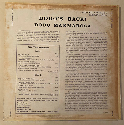 DODO MARMAROSA Dodo's Back Richard Evans Marshall Thompson