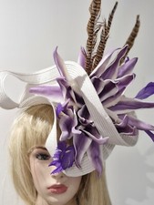 Fascinator millinery hat races wedding costume pale grey SALE SALE SALE