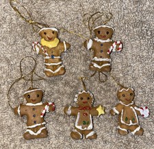 5 Miniature Gingerbread Ornaments
