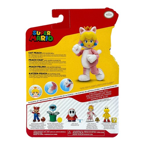 Super Mario Cat Peach con Super Bell Modellino 4" (Nintendo) Jakks Pacific - Foto 2 di 6