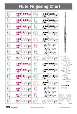Flute Fingering Chart with Color-Coded Notes, Learn Flute Technique 