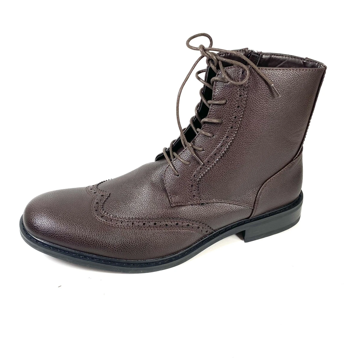 Unlisted Kenneth Cole Mens Buzzer Wingtip Boot Brown Embossed
