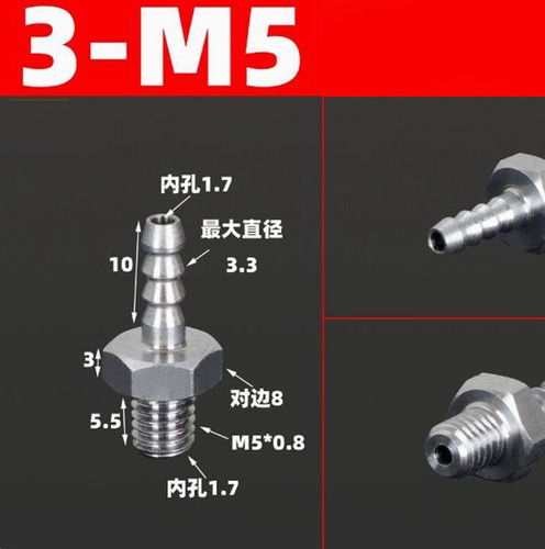 Stainless Steel Male Thread Barb Hose Tail Pagoda Joint Pipe Fitting Connectors - Picture 9 of 48
