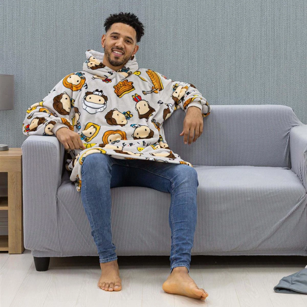 Friends Group Oversized Hoodie Flannel Wearable Blanket