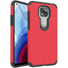 for Motorola Moto G Play 2021 Rugged Heavy Duty Shockproof Cover FLAME SCARLET
