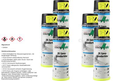 6x Colormatic 2K Epoxy-Grundierfüller Primer HG7 schwarz 200 ml Dose