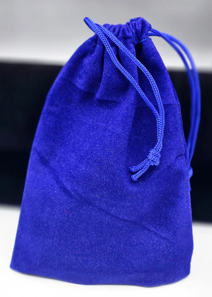 Bolsas de regalo de terciopelo de 50 piezas de 4x6 pulgadas con cordón bolsas de joyería bolsa de color azul Foto 3 de 4