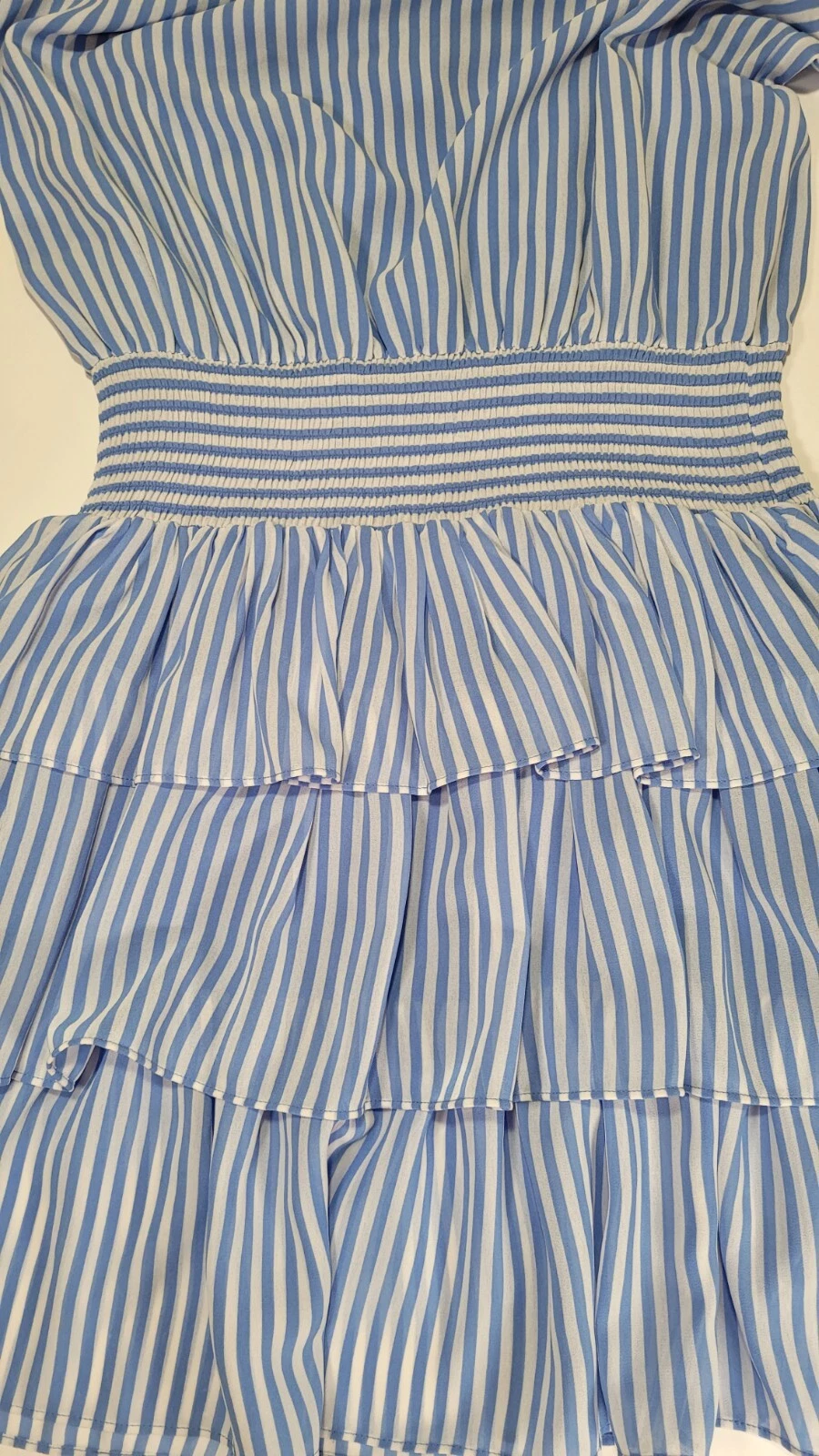 Abito OTTIME CONDIZIONI Michael Kors blu bianco a righe con arricciature S