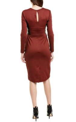 Bcbgmaxazria Mixed Media Sheath Dress Small / Red Bcbgmaxazria Mixed Media Sheath Dress Small / Red
