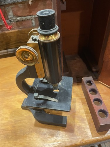 antique spencer lens co brass / Black Microscope . No 15957 Very Good - Picture 2 of 10