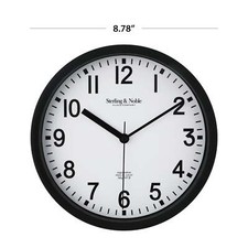 Mainstays 8.78 Black Round Wall Clock-Silent Non-Ticking,Modern Minimalist