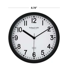 Mainstays 8.78 Black Round Wall Clock-Silent Non-Ticking,Modern Minimalist